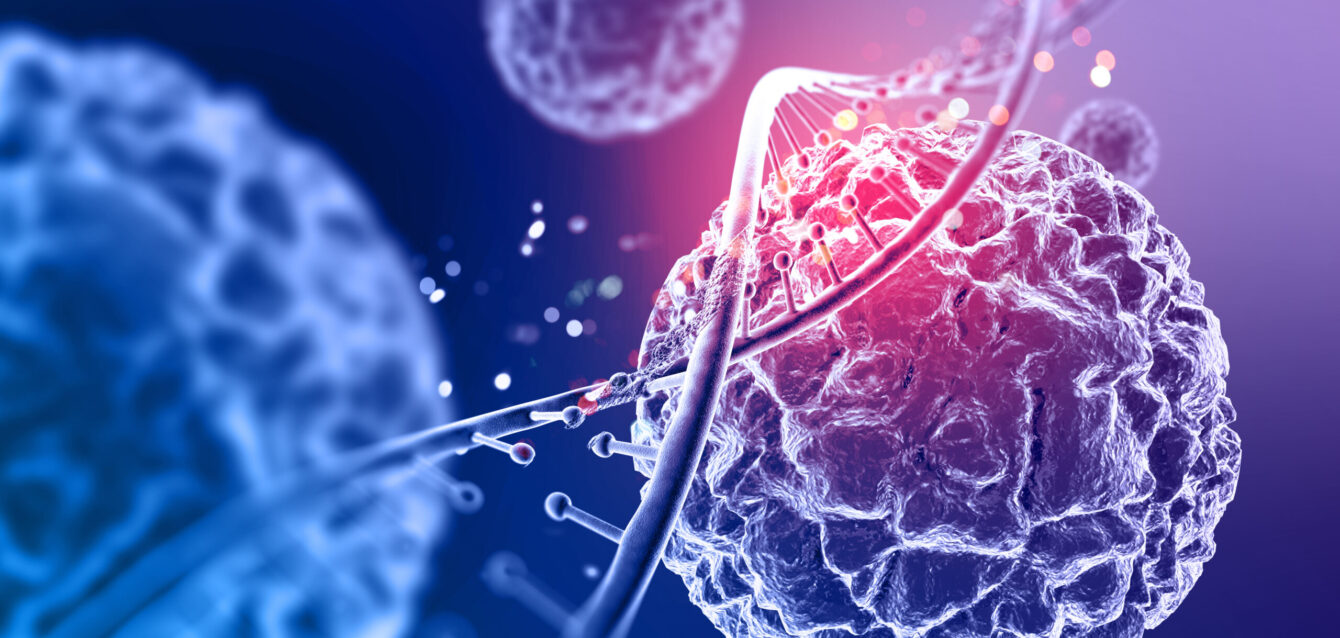 3d medical background with close up of virus cells and DNA stran 3d medical background with close up of virus cells and DNA stran